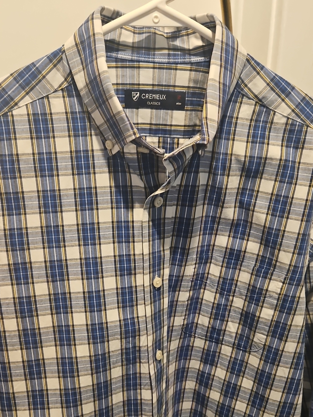 Daniel Cremieux Blue and White Plaid Button-Down Shirt